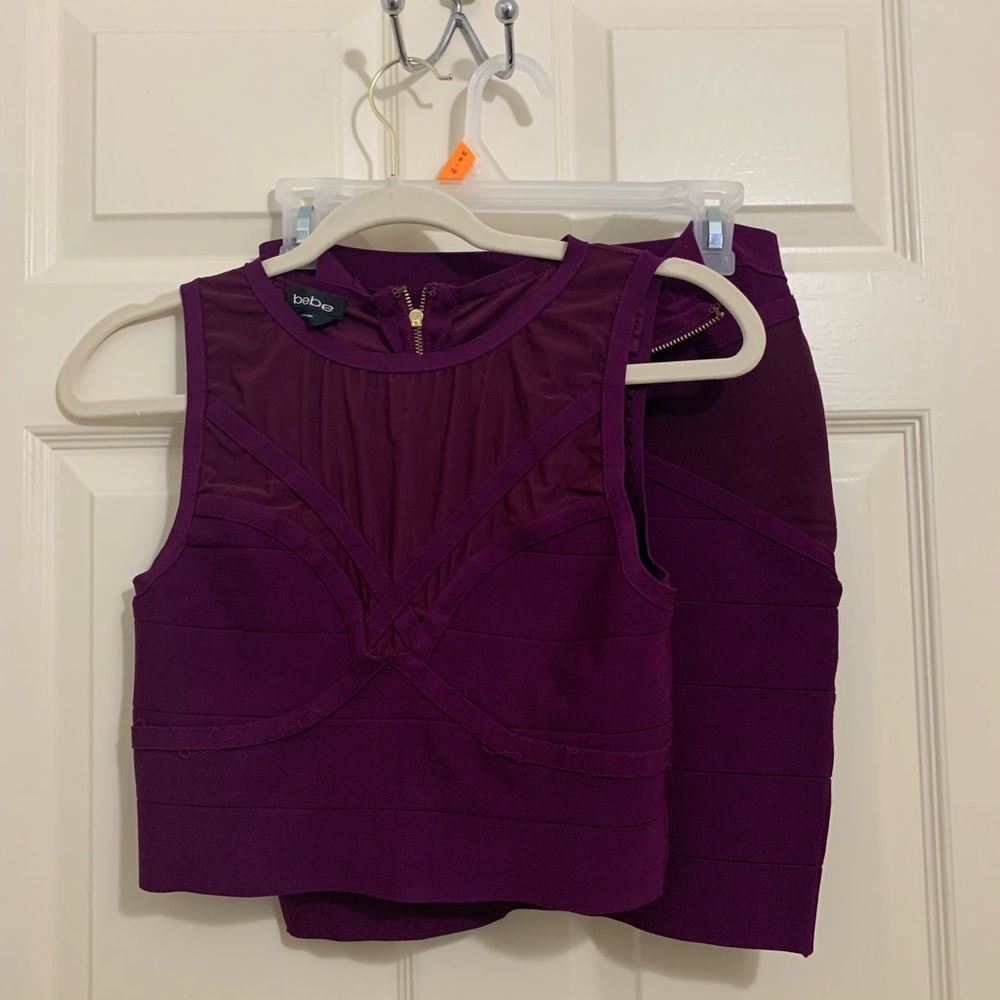 BEBE Crop Top & Skirt set